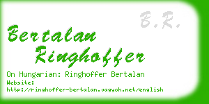 bertalan ringhoffer business card